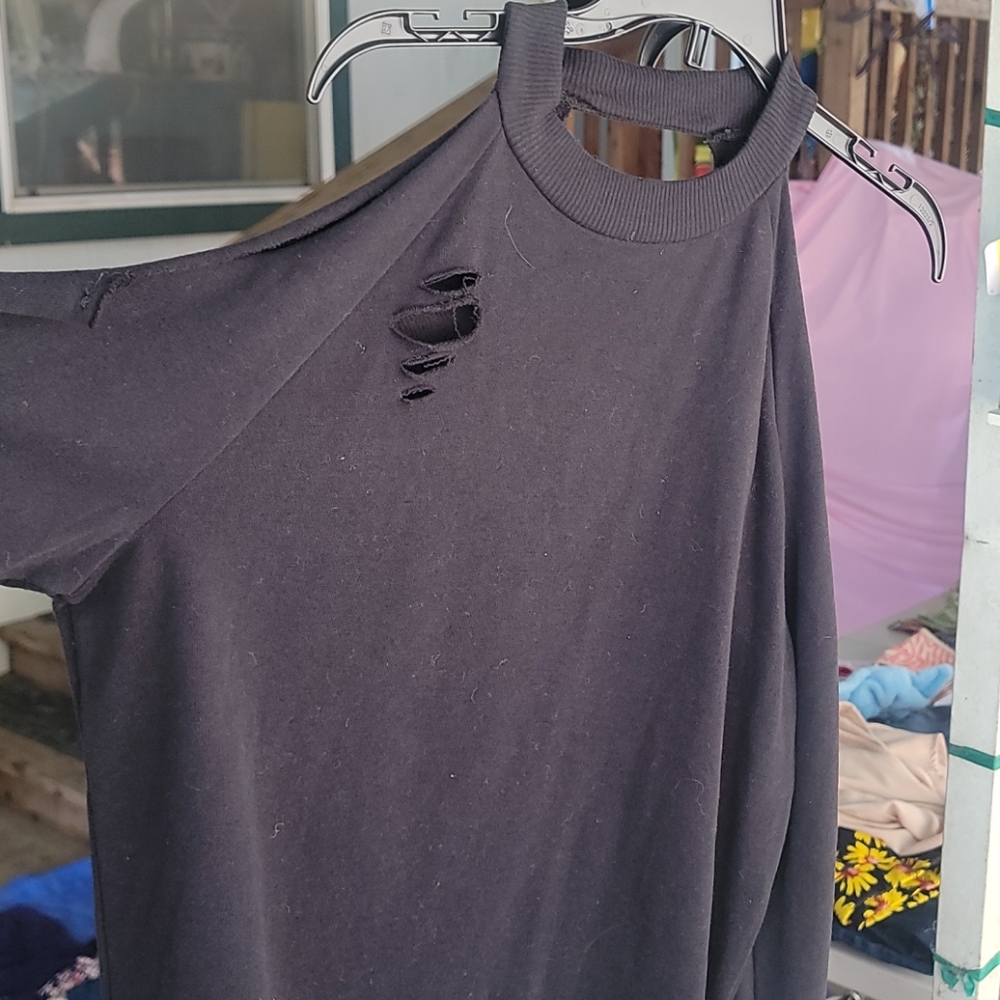 Sweater dress, distressed. Sz L